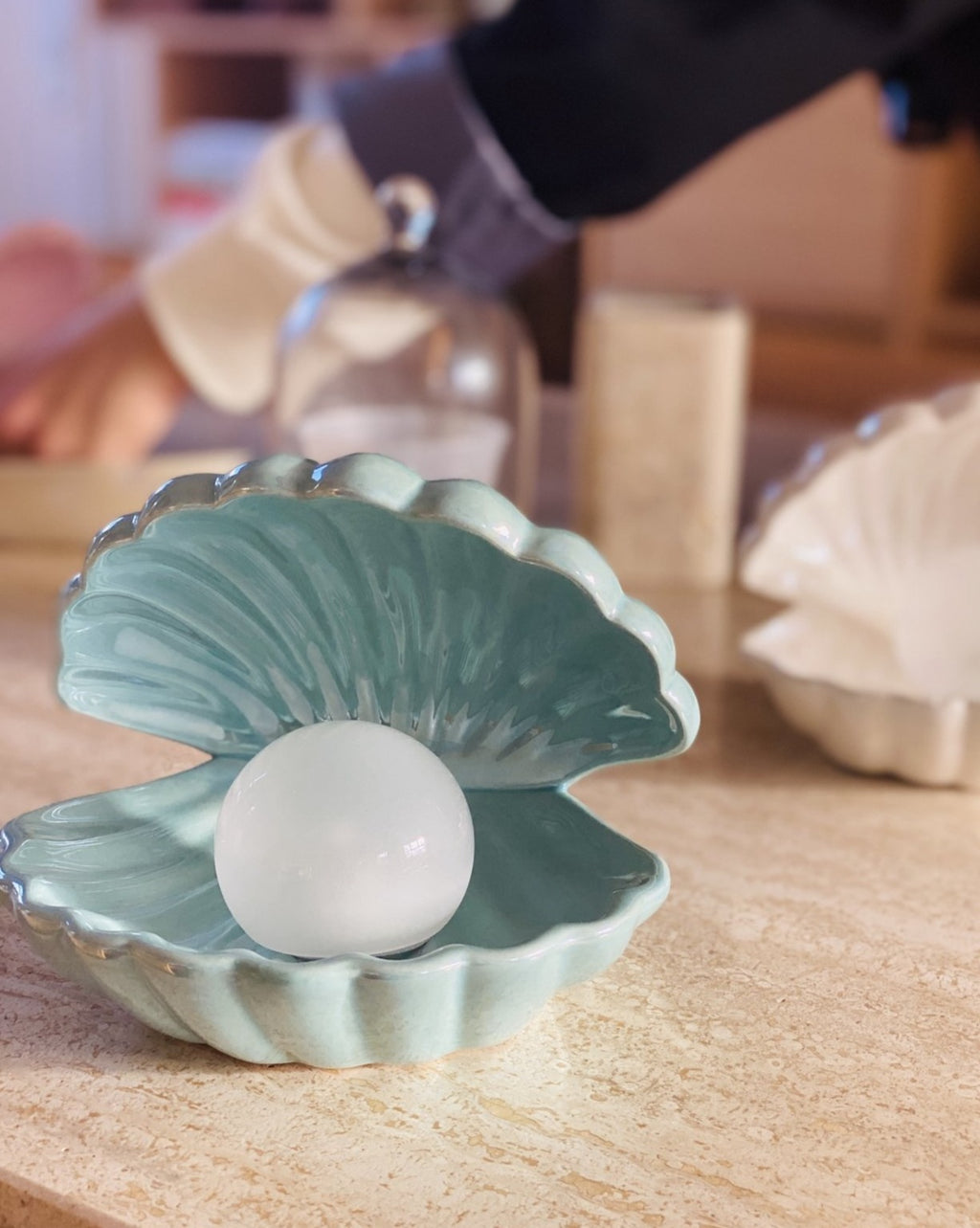 Shell Lamp in Seafoam