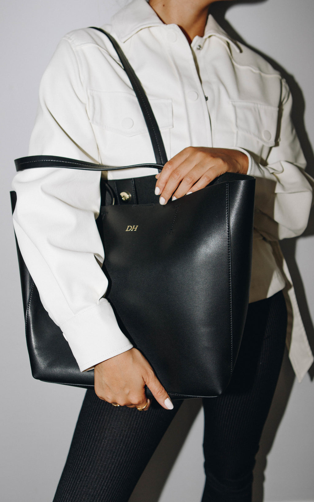 New York Smooth Leather Tote | Black